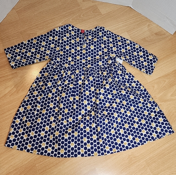 NWT Smiling Button Hedgehog Navy Polka Dot Cotton Dress Pockets Size 5 - Picture 8 of 16
